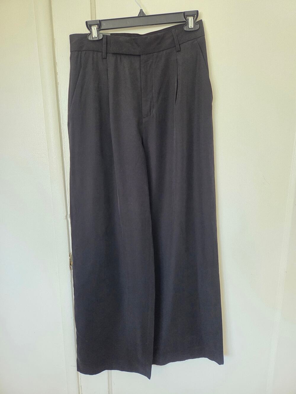 Banana Republic Classic Wide-Leg Black Dress Pants Trousers 6 Petite
